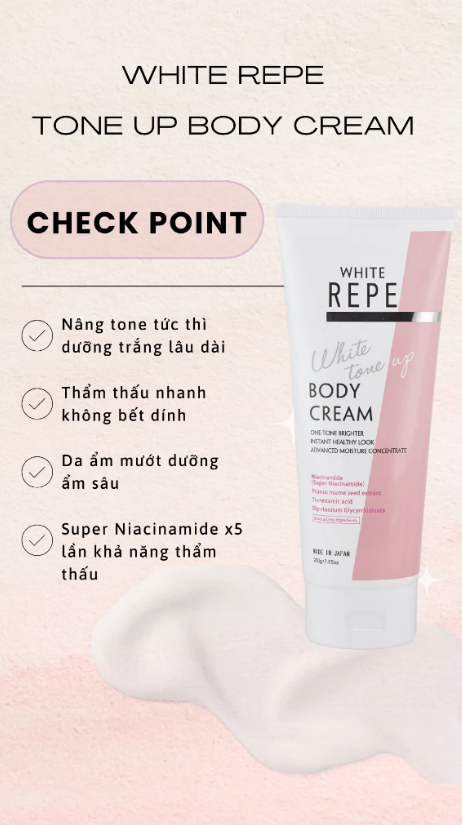 DƯỠNG THỂ NÂNG TÔNG WHITE REPE BODY CREAM