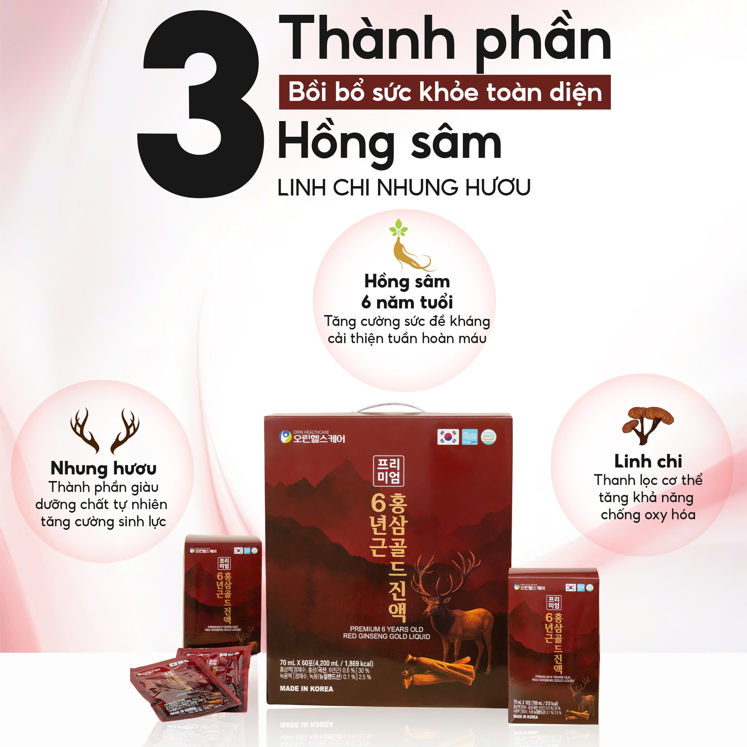 HỒNG SÂM NHUNG HƯƠU LINH CHI HÀN QUỐC